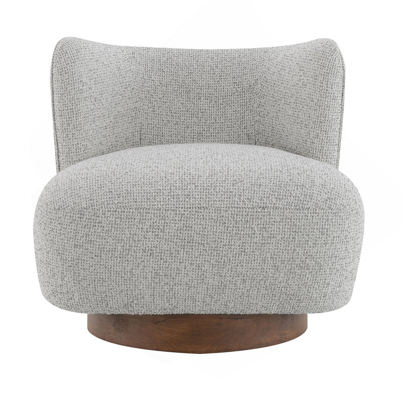 Fauteuil d'appoint en tweed gris Lisa