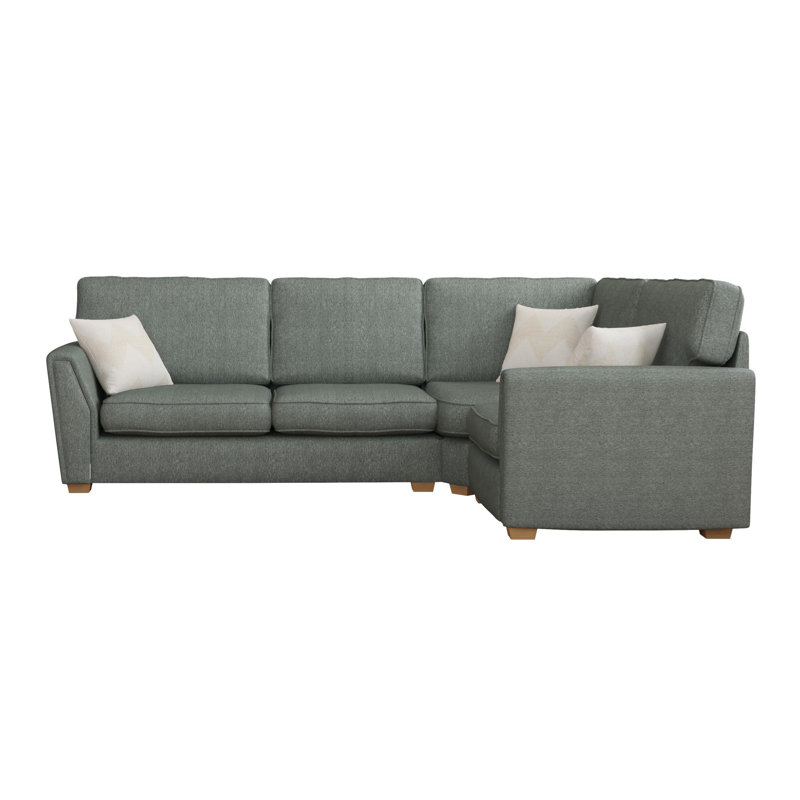 Wendleberry Corner with two seats, Fixed Back, Royal Blue Polyester, Left Hand Facing