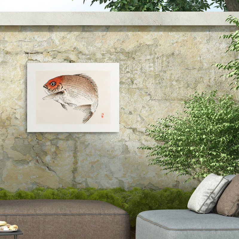Kono Bairei Tai Fish Outdoor  Canvas, H 14 po x l 19 po