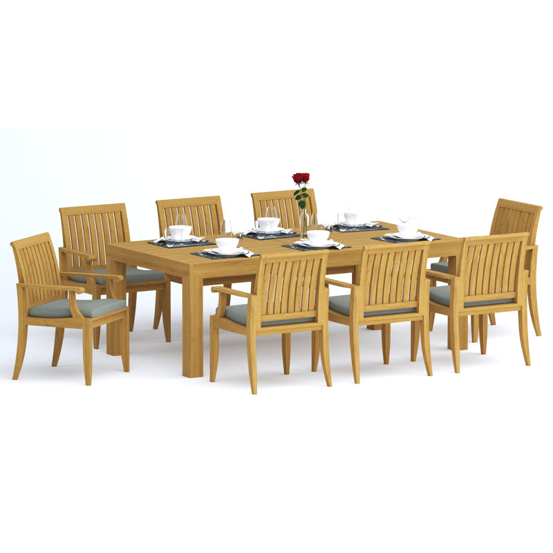 Ensemble repas d'extérieur rectangulaire pour 8 personnes Lagos
