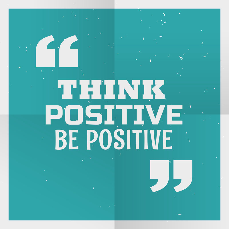 Be Positive Quote by StarLineArts - Wrapped Canvas Print, 30cm H x 30cm W x 3.8cm D