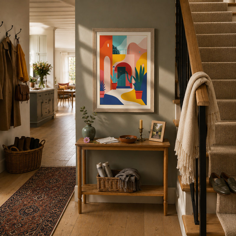 Moroccan Courtyard Modern - Framed Print, Oak, A4 - 29.7 x 21.0 cm