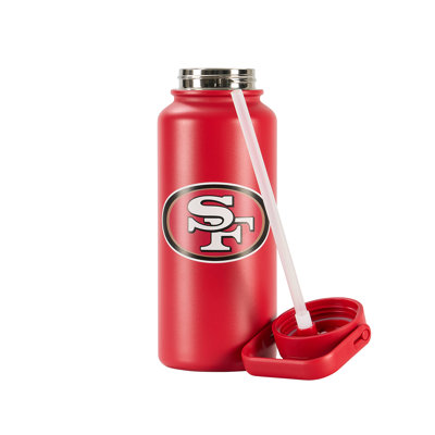 NFL San Francisco 49ers Big Logo Stainless Steel 32oz Flip Straw Water Bottle