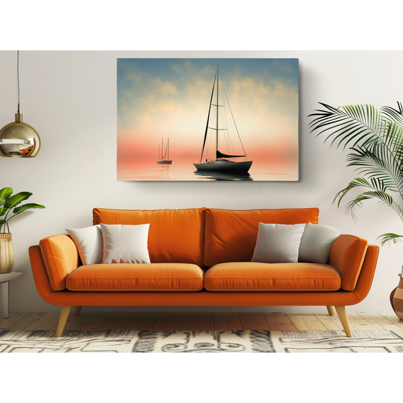 Yatchs in the Ocean, reproduction sur toile, H 20 po x l 30 po