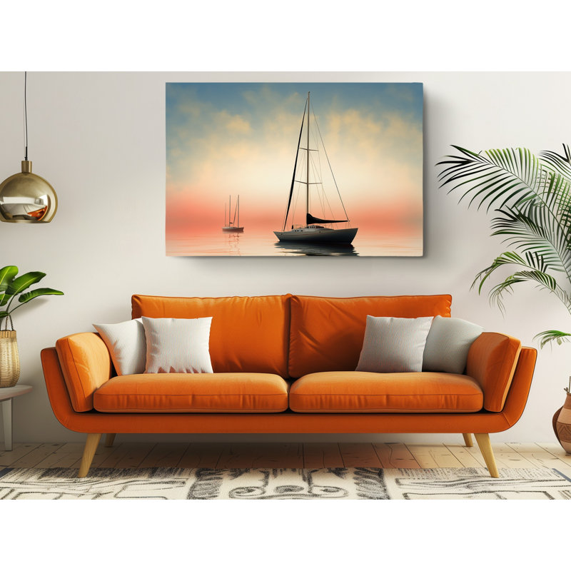 Yatchs in the Ocean, reproduction sur toile, H 40 po x l 60 po