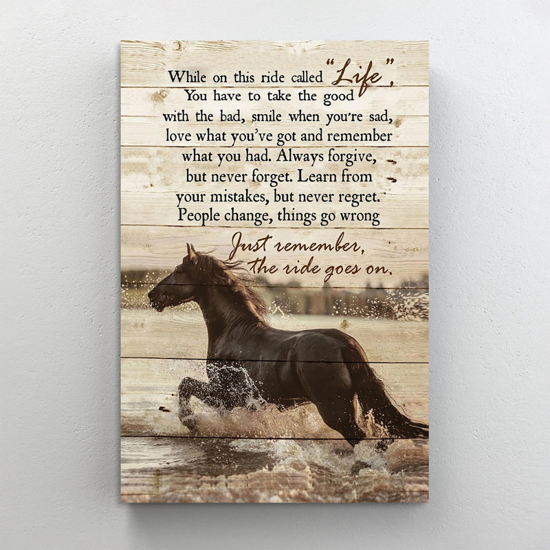 «Just Rappel the Ride Goes on», impression sur toile tendue, H 20 po x l 16 po x P 1,25 po