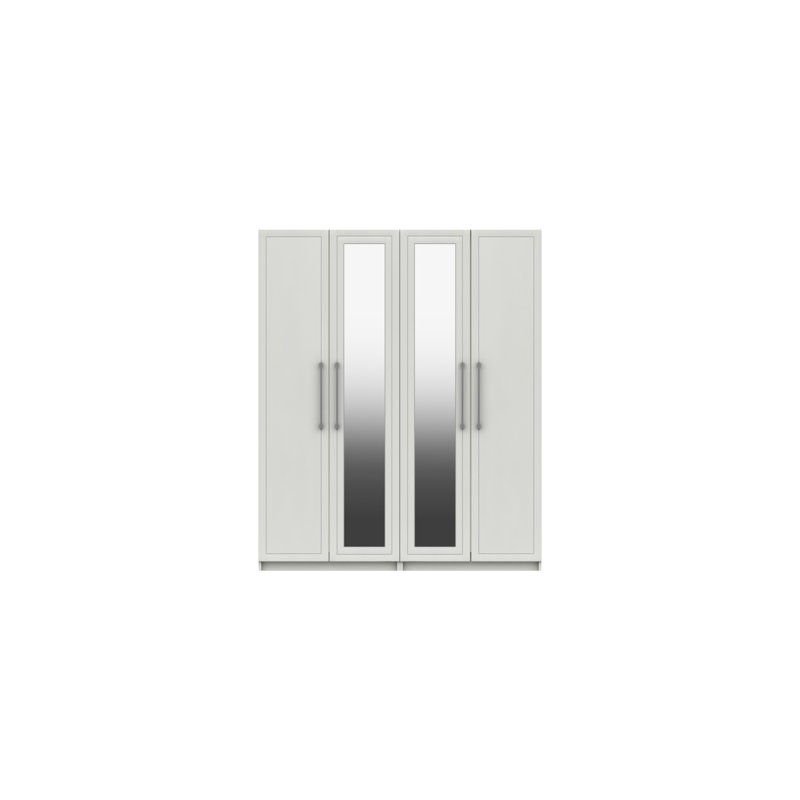 Allenna 4 Door Manufactured Wood Wardrobe, White Gloss
