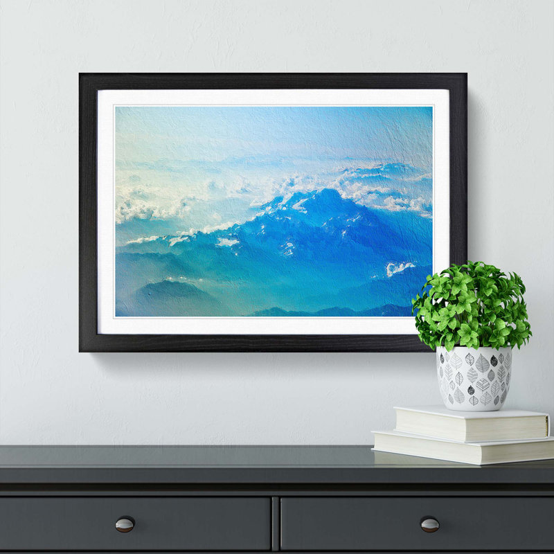 Clouds Above the Mountains - Picture Frame Painting Print, Black Framed, 36cm H x 48cm W x 2cm D