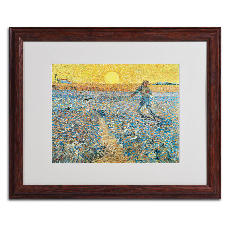 «Sower 1888» par Vincent van Gogh - reproduction d'art sur toile, H 16 po x l 20 po x P 0,5 po, Brun