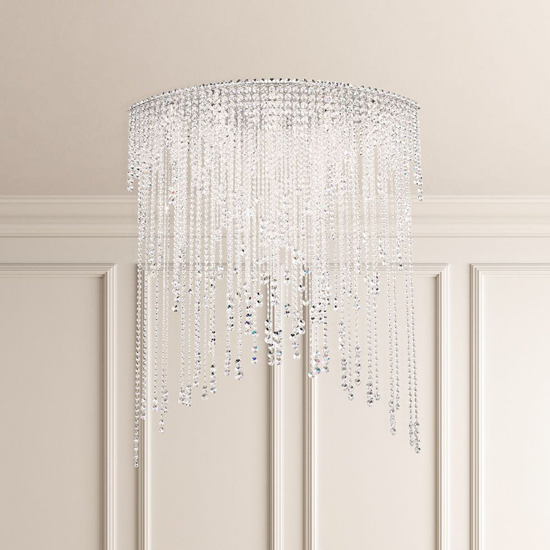 Chantant 8 - Light Flush Mount, Heritage Handcut Crystal Clear, 52.5" H x 43" W x 22" D