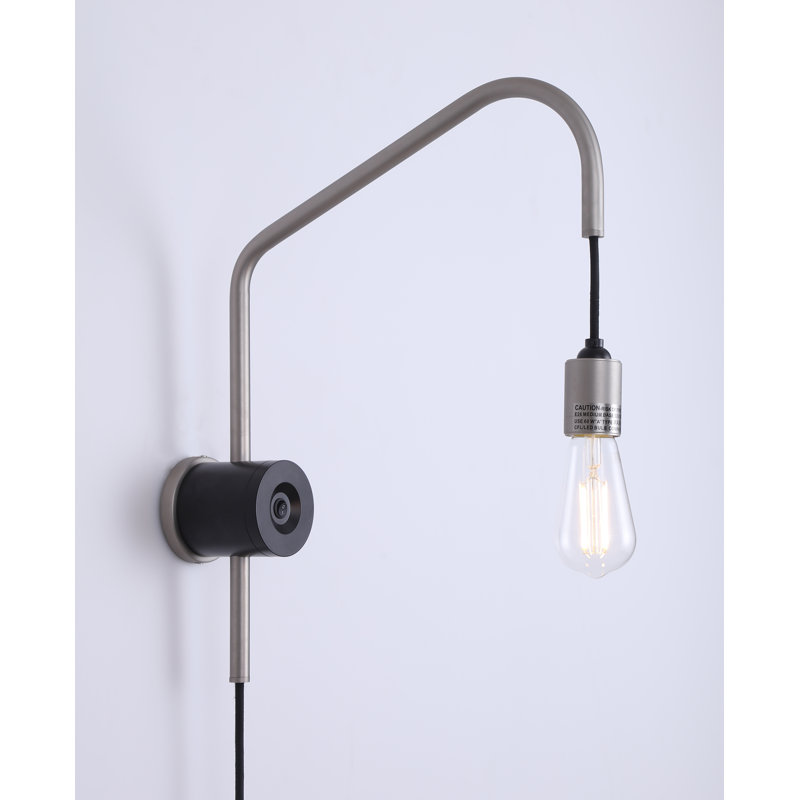 Averylynn Plug-in Armed Sconce, Brushed Nickel