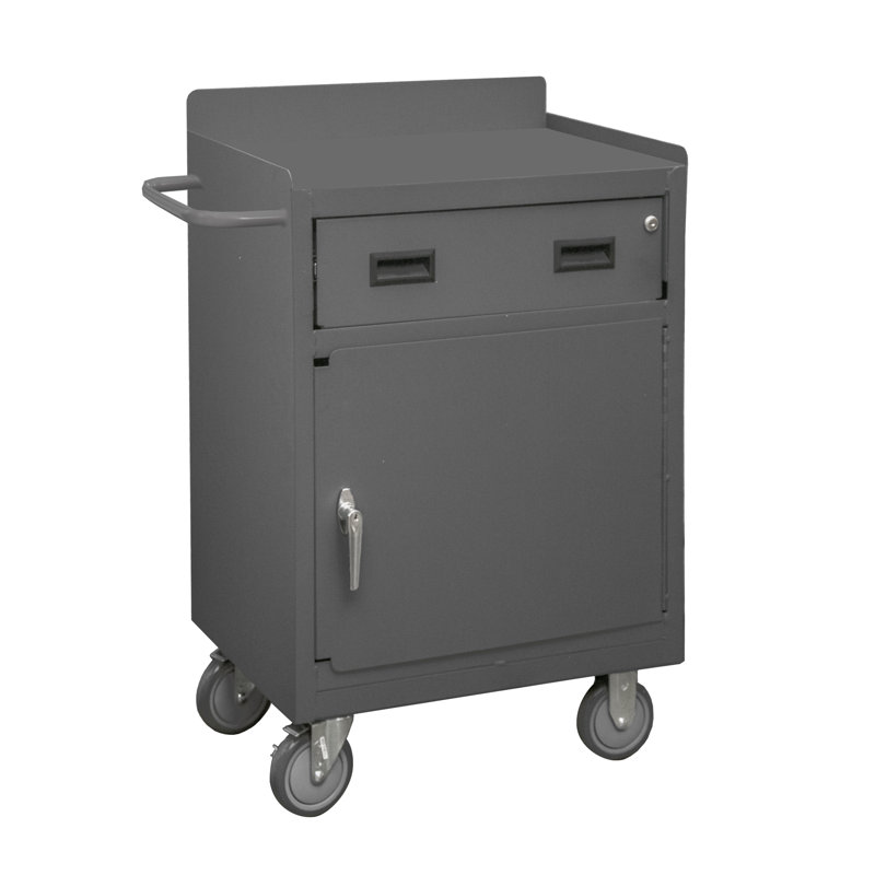 24'' W Steel Top Workbench with Wheels