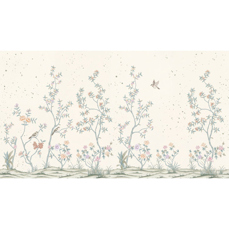 Décoration murale Chinoiserie, 160 po x 108 po, Peler et coller