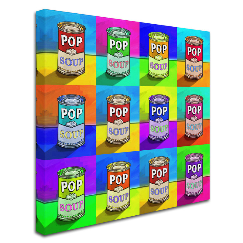 « pop art soupe », reproduction d’impression sur toile tendue, H 24 po x l 24 po