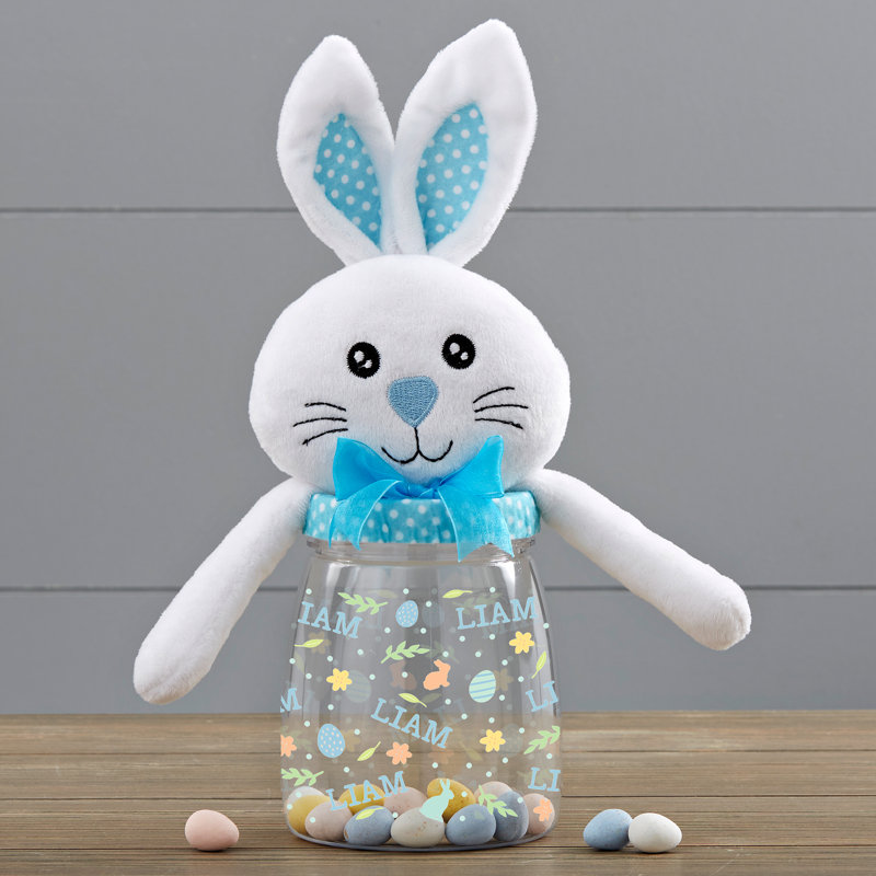 Lapin de Pâques personnalisé 16 pintes Pot de rangement, Bleu