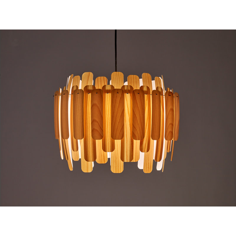 Maruja 1 - Light Pendant, Natural Beech, E26, Matte Black