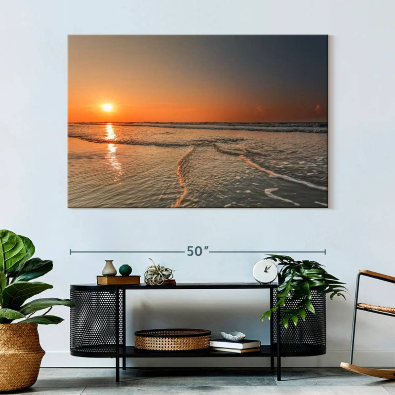 Coucher de soleil sur la plage de Gillard Hilton Head, H 34 po x l 51 po