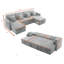 Canapé modulaire escamotable avec rangement en forme de U Rafael