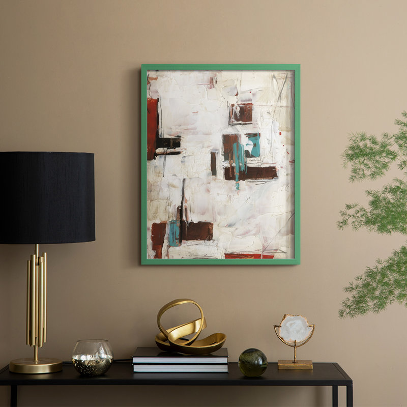 City Blocks I, reproduction encadrée - bois massif, H 15 po x l 12 po, Vert