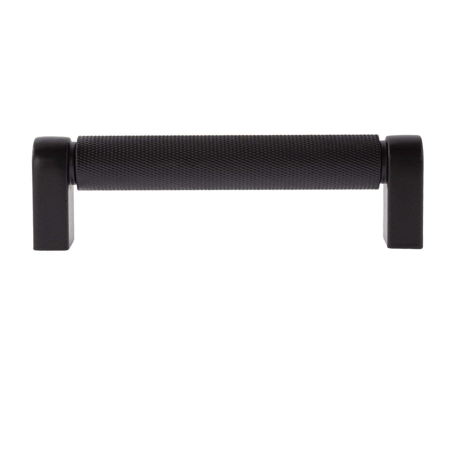 Kent Knurled Bar Cabinet Pull, Matte Black, 4"