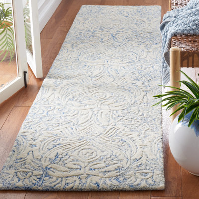 Elilah Hand Tufted Wool And Cotton With Latex Damask Rug