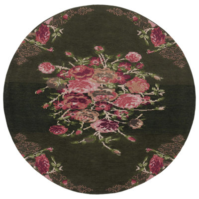 Tammie Floral Black/Red Area Rug