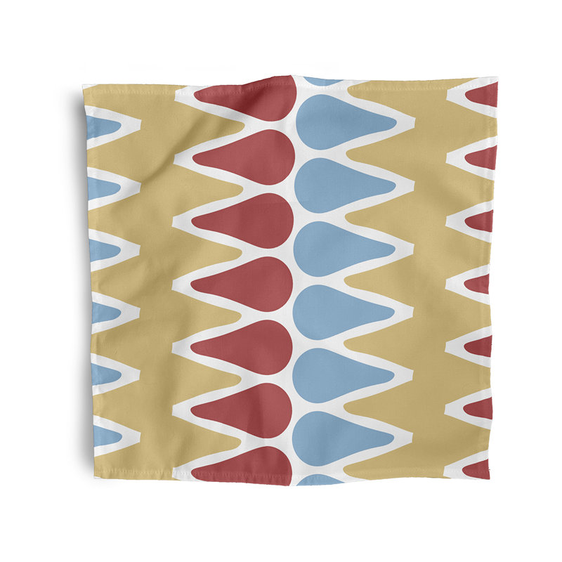 Gerhild Polyester Geometric Square Napkin, Red