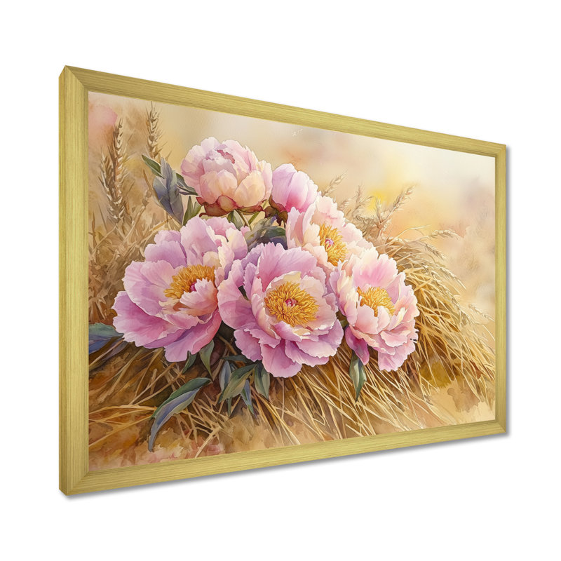 Ostlund - Floral Oversized Canvas Prints, Single Picture Framed Print, 30" H x 40" W, Gold