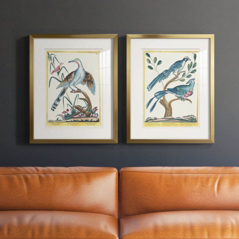 Pastel Birds V " Birds V " 2 - Pieces Painting Print