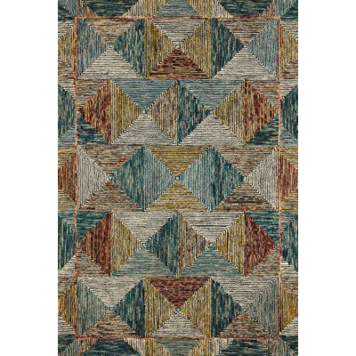 Tapis bleu en laine crocheté à la main Morecambe