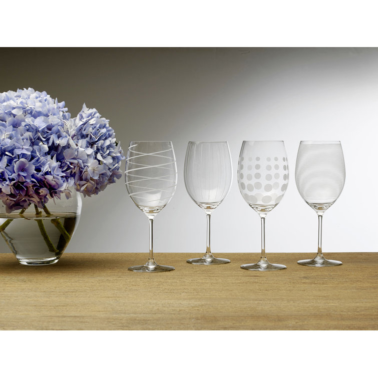 4 Mikasa Cheers Etched Stemless Wine/water Goblets 
