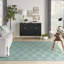 Tapis intérieur / extérieur turquoise / bleu sarcelle Foundry Select-12540570