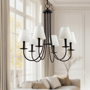 Belmont 6-Light Etched Glass Contemporary Chandelier