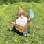 Statue de gnome solaire Exhart avec guitare et bouteille incandescente, 9 x 5 x 11 po Exhart