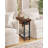 Narrow Side Table With Power Outlet And Storage Basket, 3-Tier Slim End Table With Folding Top, Multi-Functional Accent Furniture For Living Room, Bedroom, Rustic Brown TBZ10UBF