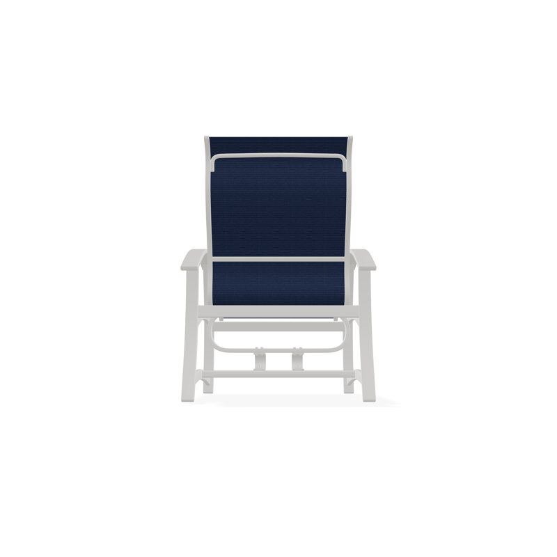 Belle Isle Outdoor Lounge Chair, Snow, Navy 13D Sunbrella®