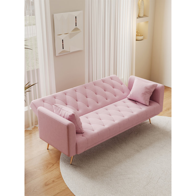 Canapé convertible de 71 pouces, Rose
