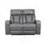 Causeuse inclinable électrique en cuir Hunter - Gris anthracite-1133132795