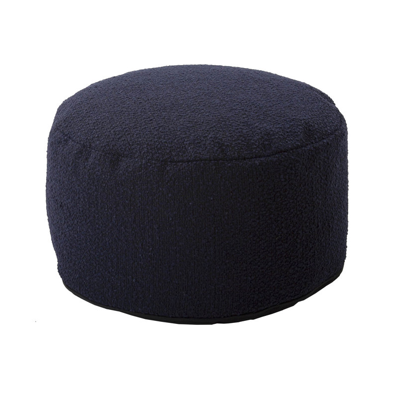 Pouf rond de 22 po de largeur, Polyester royal Barbet, H 12 po x l 22 po x P 22 po 