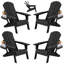 Ensemble de 4 chaises Adirondack réglables Hdpe-1664118197