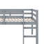 Lit mezzanine double avec échelle et garde-corps, cadre de lit bas avec espace de rangement, cadre de lit mezzanine en bois d'hévéa pour enfants adolescents-47599196