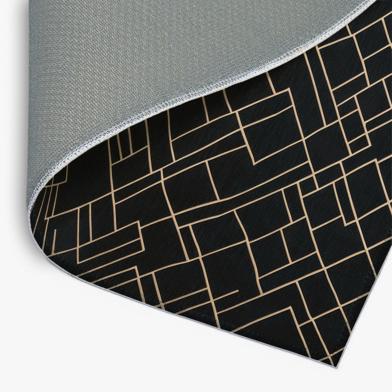Tapis noir intérieur et extérieur Trellis, Rectangle 4pi x 6 pi