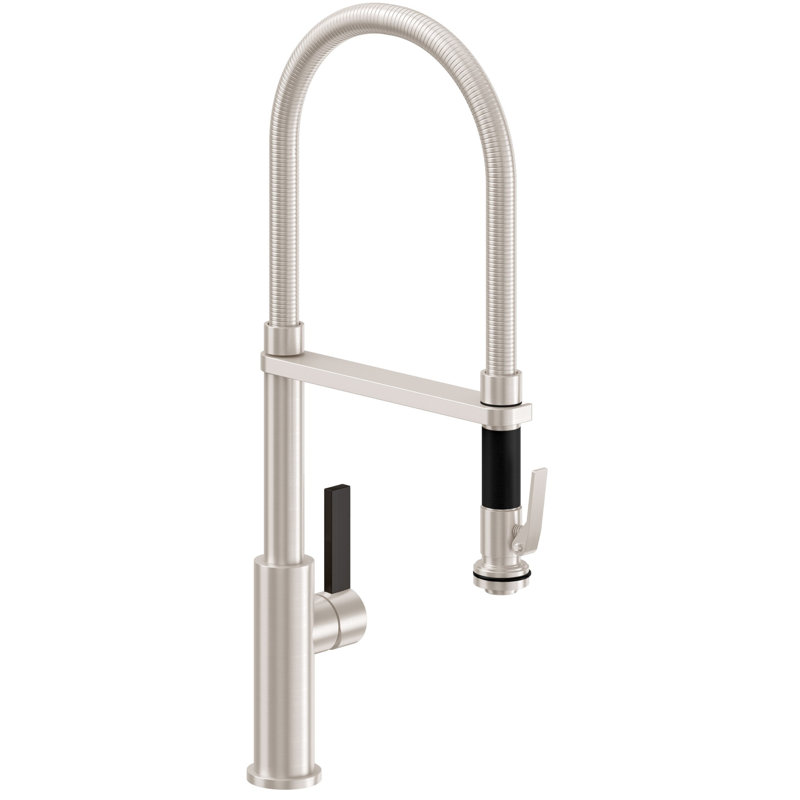 Corsano Contemporary Culinary Pull-Out Kitchen Faucet with Squeeze Sprayer and BST Series Handle, Satin Brass