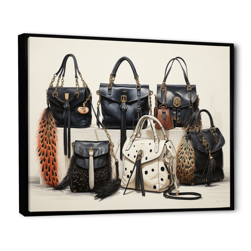 Sac de designer Minimalims Envy II - imprimé, Cadre flottant noir, H 24 po x l 32 po x P 1 po