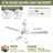 52'' Modern 3-ABS-Blade  Downrod Ceiling Fan With Led Light And Remote, Reversible Dc Motor, Adjustable Color Temperature-1328407493