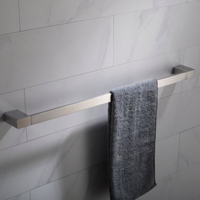 Stelios 25'' Wall-Mounted Solid Brass Towel Bar – Modern Bathroom Towel Rack with Concealed Mounting & Easy Installation