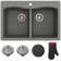 KRAUS Forteza™ 33" L Dual Mount 50/50 Double Bowl Granite Kitchen Sink