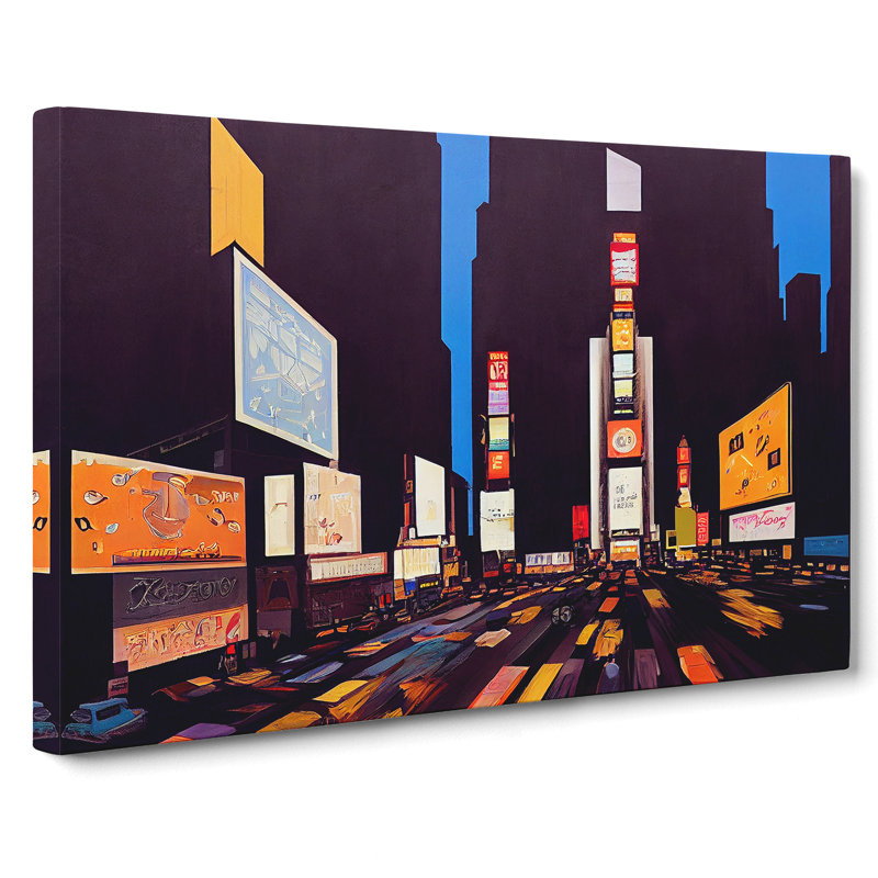 Times Square Art Deco Style - Wrapped Canvas, 35cm H x 50cm W x 3cm D