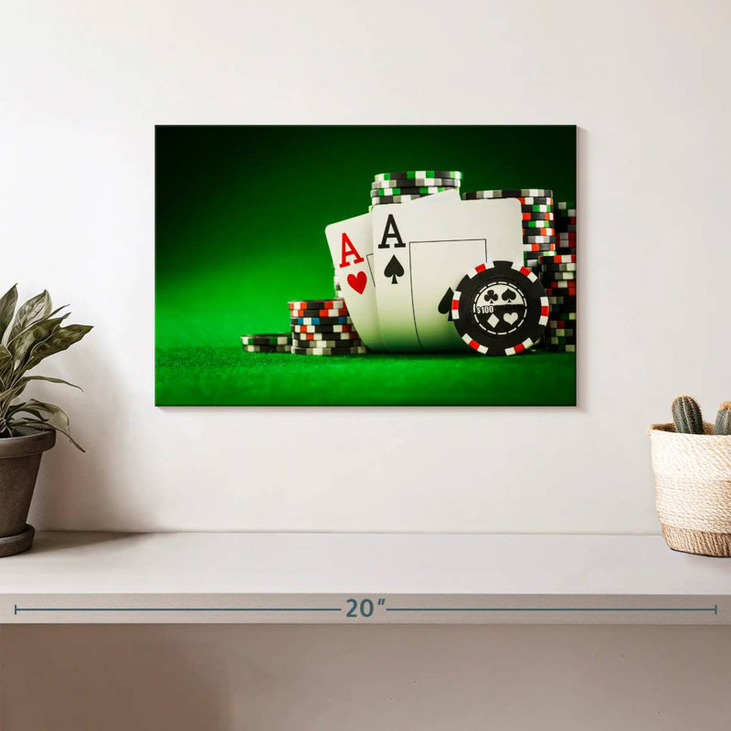 Jetons et cartes de poker Senne, H 8 po x l 12 po