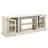 72.11'' Modern White Entertainment Cabinet With 2-Door Storage, Faux Stone Appearance, 75'' Tv Capacity, 6 Cable Cutouts, 4 Shelving Stand Stacked Surround, 70" Wide, Compatibility, Management,-916744526